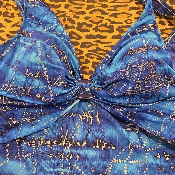 Blue and Silver Swimsuit Top - Picture 6 of 6